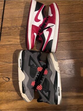 Jordan Men’s Sneakers — Red, White, Black (pair shown)